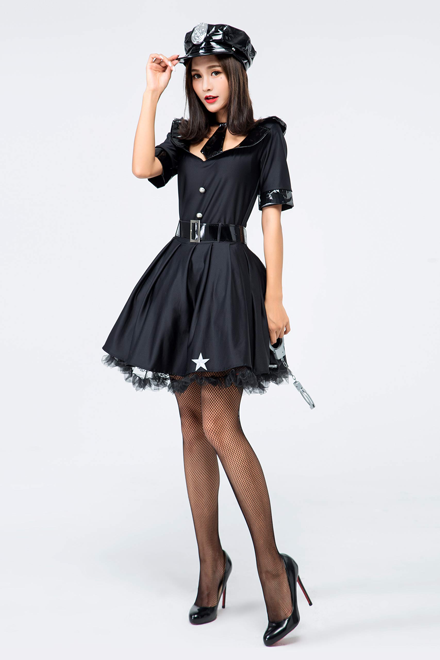 Amazon.co.jp: ハロウィン コスプレ 婦警 ポリス セクシー 5点セット
